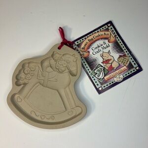Brown Bag Mold Rocking Horse Cookie Art Craft 1993 Christmas Holiday Vntg/W/Tags